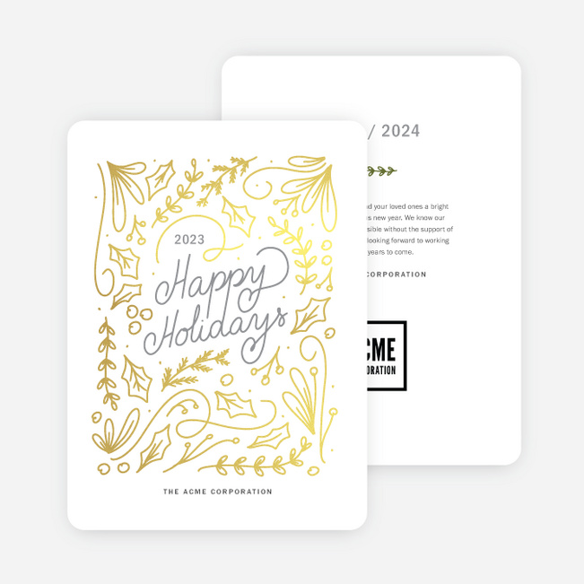 Jubilant Wishes Corporate Holiday Cards & Corporate Christmas Cards - Yellow