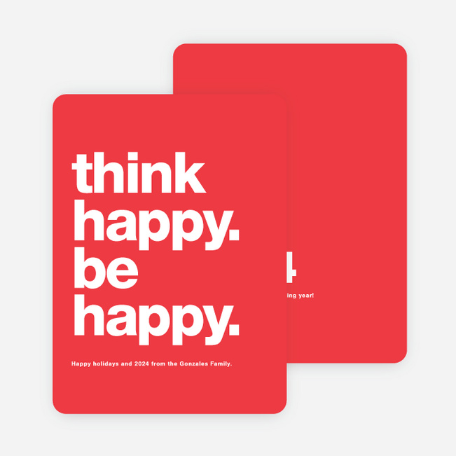 Be Happy New Year Cards - Red