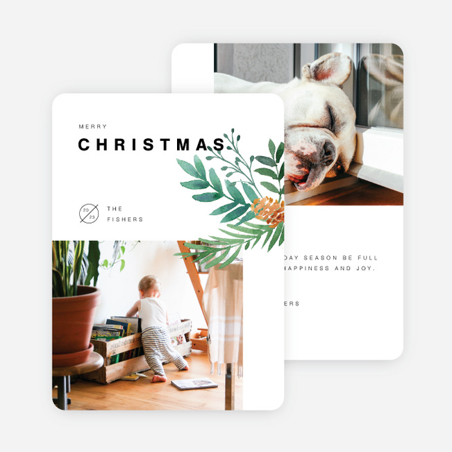 Artisanal Feel Christmas Cards - White