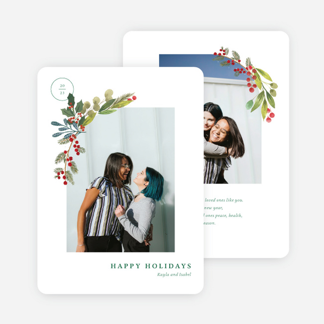Wreathed Archway Holiday Cards and Invitations - Green