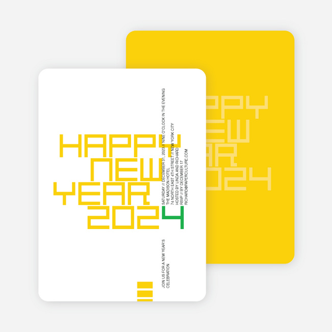 Modern and Bold New Year’s Party Invitations - Sungold