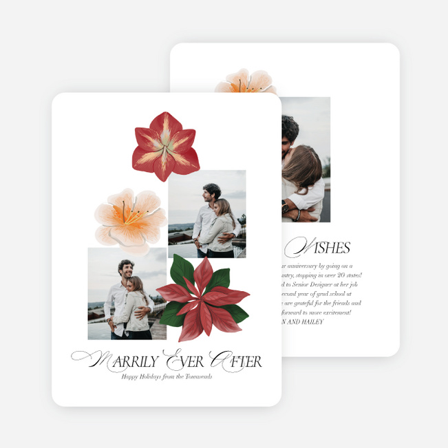 Blossoming Holidays Holiday Cards and Invitations - White