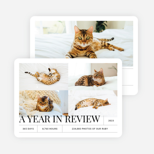 Classic Review New Year Cards and Invitations - Black