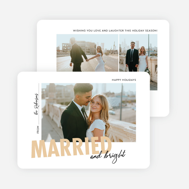 Merry Matrimony Holiday Cards and Invitations - Yellow