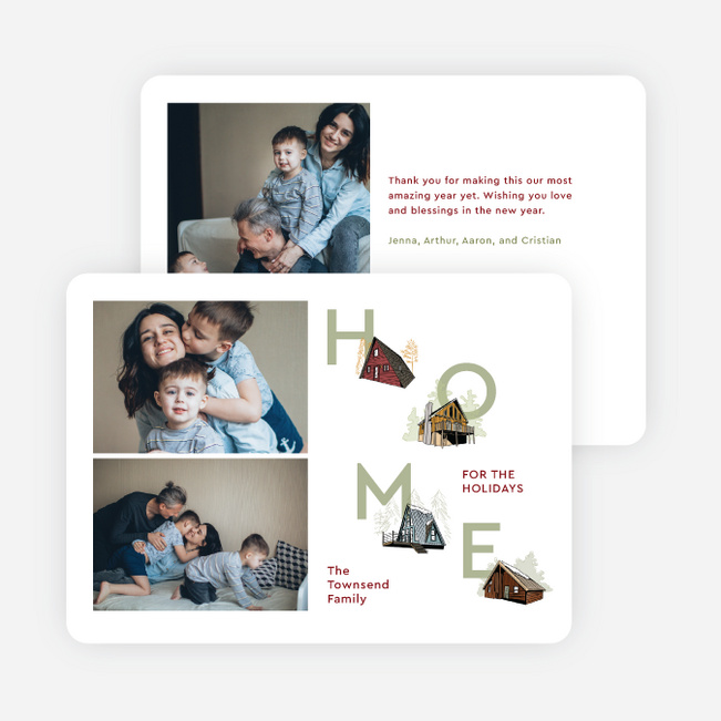 Mountain Homes Holiday Cards and Invitations - Multi