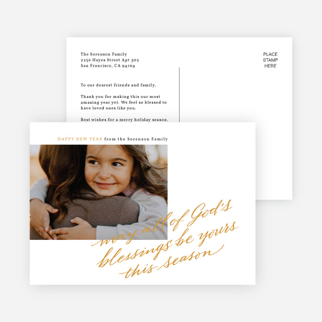 All of God’s Blessings New Year Cards and Invitations - Yellow