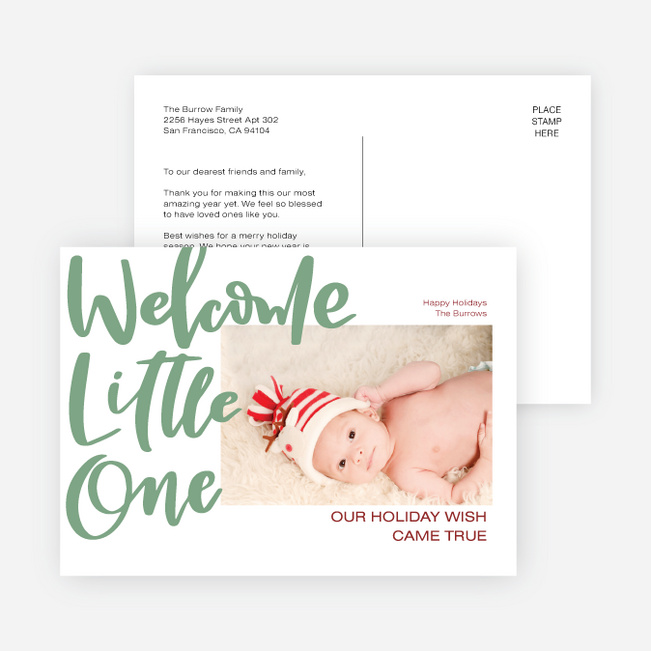 Season’s Little Wish Holiday Cards and Invitations - Green