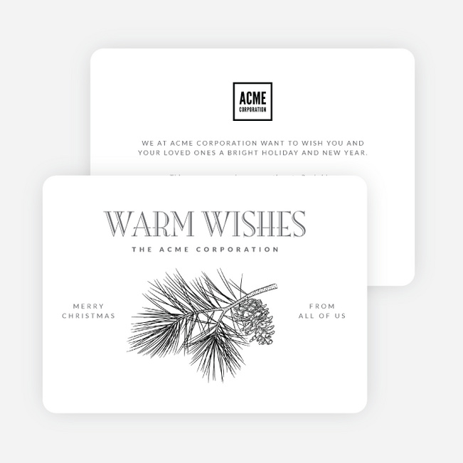 The Warmth of Winter Business Holiday Cards & Business Christmas Cards - White