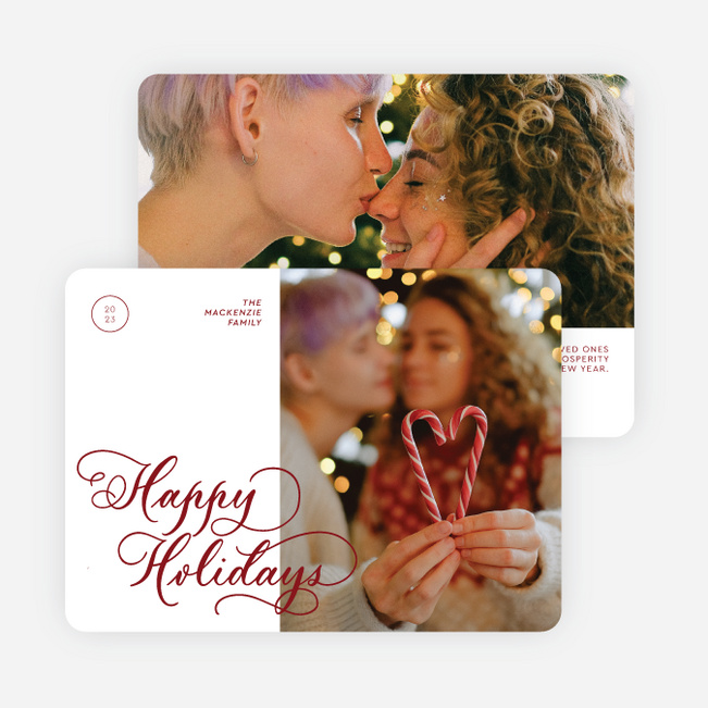 Merry Moments Holiday Cards and Invitations - Red
