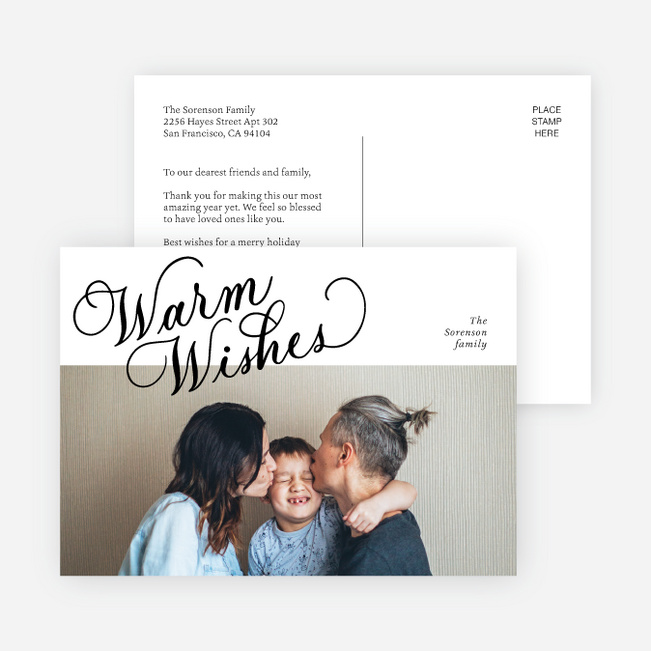 Warmth & Wishes Holiday Cards and Invitations - White