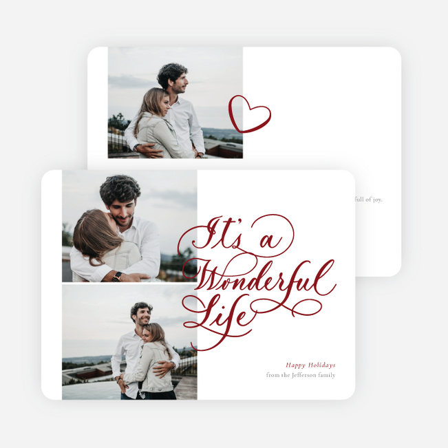 Wonderfully Scripted Life Holiday Cards and Invitations - Red