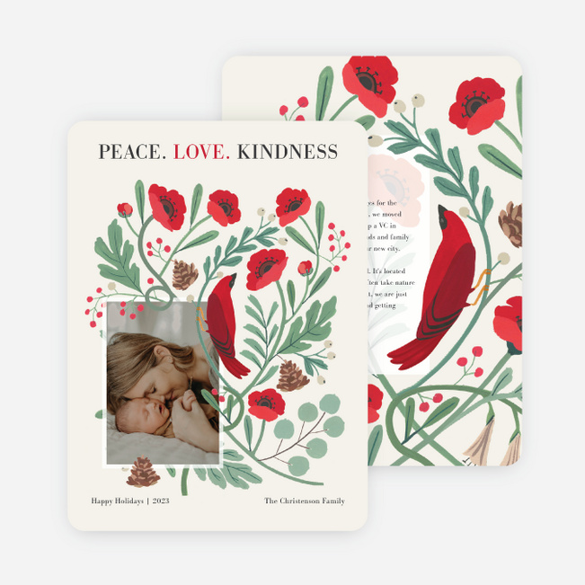Kindness Garden Holiday Cards and Invitations - Red