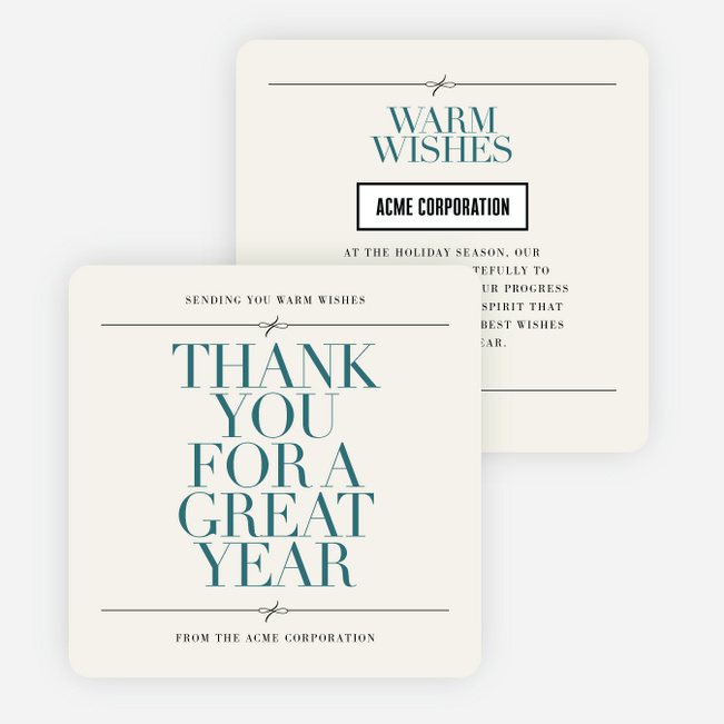 Minimally Bold And Tied Business Holiday Cards & Business Christmas Cards - Blue