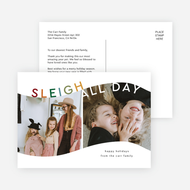 Sleigh All Day Holiday Cards and Invitations - Multi