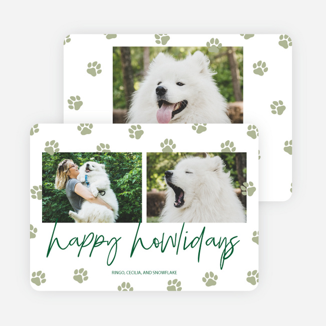 Howliday Wishes Holiday Cards and Invitations - Green