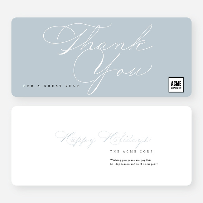 Grateful Tidings Business Holiday Cards & Business Christmas Cards - Blue
