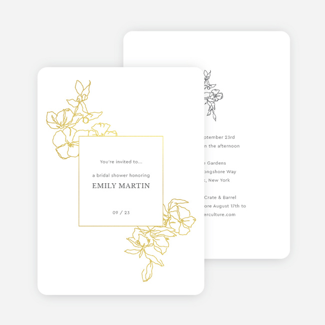 Elegantly Minimal Bridal Shower Invitations - Yellow