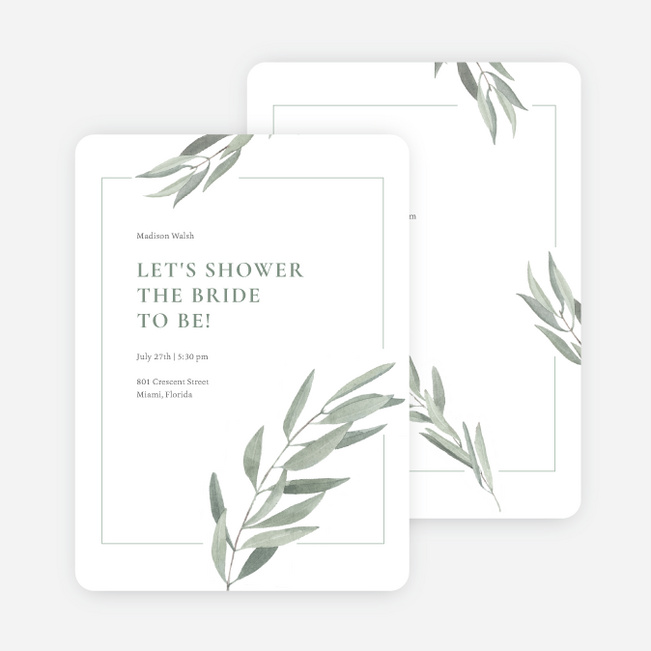 Flowering Fondly Bridal Shower Invitations - Green