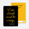 Adult Scary Script Halloween Party Invitations - Yellow