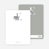 Alphabet Animals E Elephant Monogram Stationery - Silver