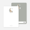 Alphabet Animals G Giraffe Monogram Stationery - Chocolate