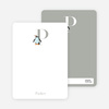Alphabet Animals P Penguin Monogram Stationery - Ice Blue
