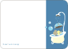 Note Cards: ‘Hippo in the Tub’ cards. - Cadet Blue