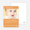 Baptism Photo Card: Simple Cross - Orange