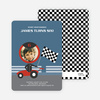 Birthday Invitation for future Daytona, Indianapolis and NASCAR Racers - Steel Blue