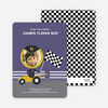 Birthday Invitation for future Daytona, Indianapolis and NASCAR Racers - Slate Purple
