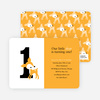 Blue Deer 1st Birthday Invitation - Peach Orange
