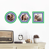 Circle, Hexagon and Square, Modern Stripe Photo Frame Decals - Green