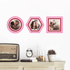 Circle, Hexagon and Square, Modern Stripe Photo Frame Decals - Pink