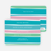 Color Stripe Party Invitations - Blue