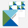 Corporate Patterns Business Holiday Cards - Blue
