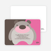 Cuddly Bear Birthday Party Invitations - Cranberry Cream
