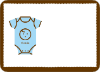 Thank You Card for Onesie Baby Shower Invitation - Baby Blue