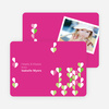 Dangling Hearts Valentines Day Photo Cards - Magenta