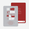 Eat. Drink. Eat Again. Be Merry Party Invitations - Gray