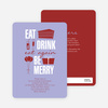 Eat. Drink. Eat Again. Be Merry Party Invitations - Purple