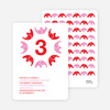 Elephant Kaleidoscope Modern Birthday Invitation - Bright Red