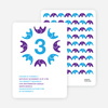 Elephant Kaleidoscope Modern Birthday Invitation - Bright Blue