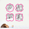 Fun, Modern Picture Frame Wall Decals - Pink