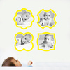Fun, Modern Picture Frame Wall Decals - Yellow