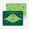 Galaxy Spaceship Modern Birthday Invitation - Forest Green