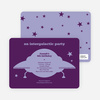 Galaxy Spaceship Modern Birthday Invitation - Violet
