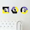 Geometric Color Block Photo Wall Decals - Purple