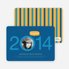 Graduation Cutout Invitations - Collegiate Blue