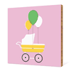 Baby Stroller Bamboo Wall Art - Pink Velvet