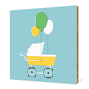Baby Stroller Bamboo Wall Art - Blue Bubbles